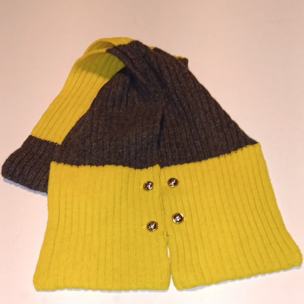MICHEAL KORS WOOL YELLOW/GRAY SCARF